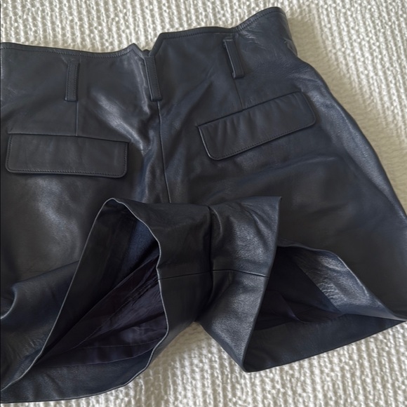 Dior Navy Blue High Waist Tailored Leather Shorts - Picture 8 of 10